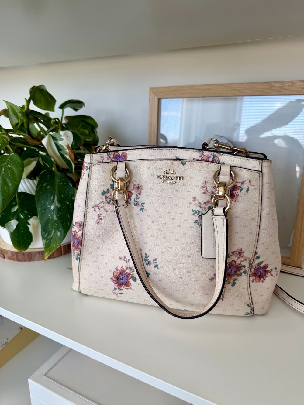 Coach Minetta Floral Leather Satchel